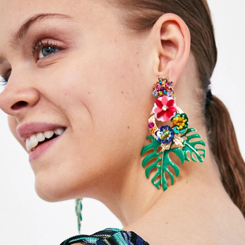 Enamel Leaf Drop Earrings For Women Vintage Flowers Statement Jewelry Accessories Wedding Big Dangle Earrings 2022 New Arrival
Enamel Leaf Drop Earrings For Women Vintage Flowers Statement Jewelry Accessories Wedding Big Dangle Earrings 2022 New Arrival