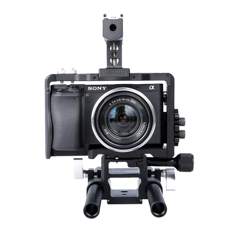 Handheld DSLR Camera Cage Stabilizer Video Steadicam with Top Handle Grip for Sony A6000/A6300/A6500|steadicam stabilizer|camera steadicamcamera cage