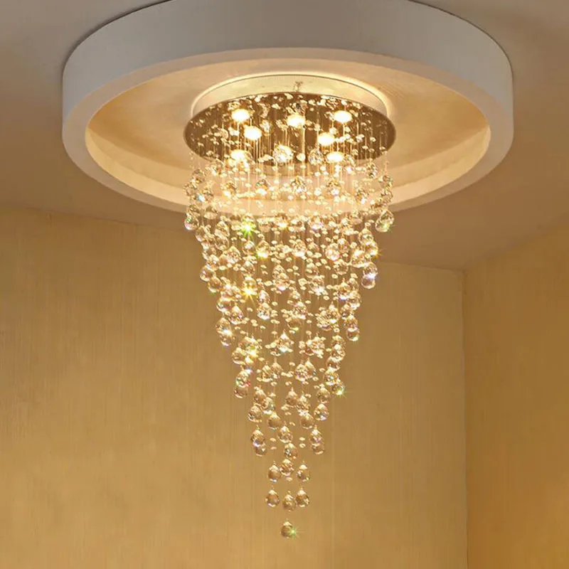 New Modern Crystal Chandelier Lamp LED Round Hanging Lights Staircase Luxury Installations
New Modern Crystal Chandelier Lamp LED Round Hanging Lights Staircase Luxury Installations