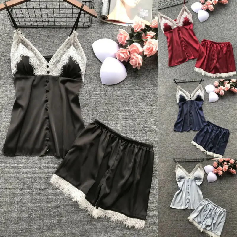 Women Sexy Satin Lace Sleepwear Babydoll Lingerie Nightdress Pajamas Set Women Sexy Satin Lace Erotic underwear 2pcs
Women Sexy Satin Lace Sleepwear Babydoll Lingerie Nightdress Pajamas Set Women Sexy Satin Lace Erotic underwear 2pcs