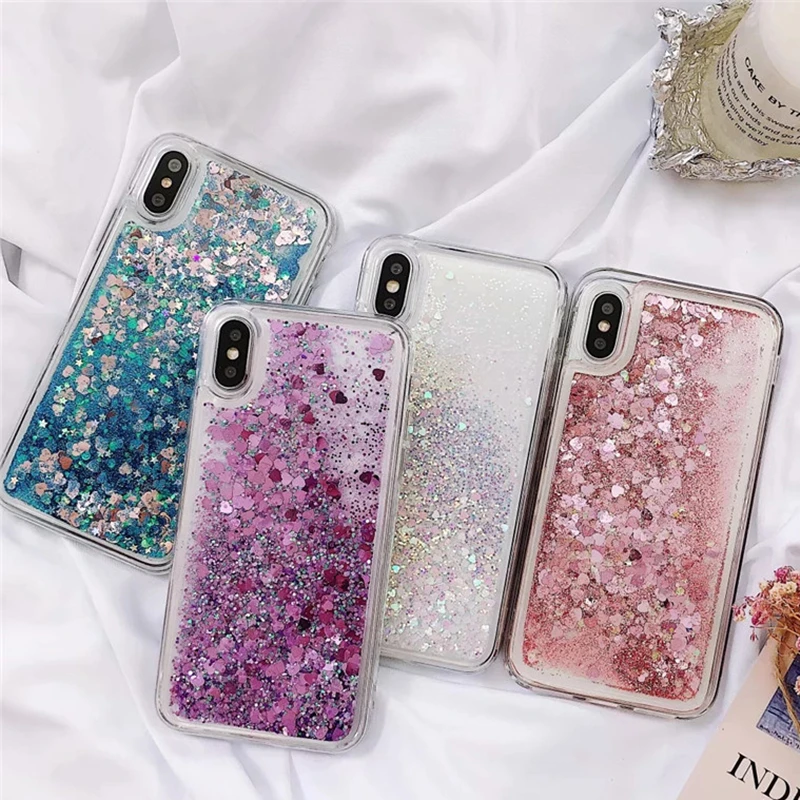 Жидкий зыбучий песок чехол для iphone X XS Max XR Блестящий Мягкий 6 6s 7 8 plus силиконовый