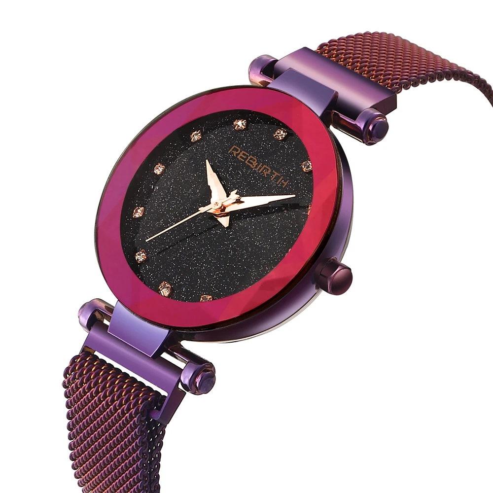 Rebirth Luxury Watch Magnet Stainless Steel Mesh Band Women Quartz Fashion Starry Sky Crystal Dial Ladies Bracelet Wrist Watches
Rebirth Luxury Watch Magnet Stainless Steel Mesh Band Women Quartz Fashion Starry Sky Crystal Dial Ladies Bracelet Wrist Watches