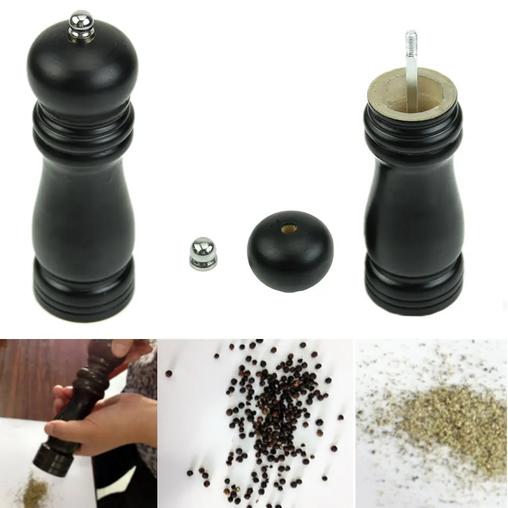Wooden Pepper Sauce Spice Salt Mill Grinder Hand Movement Convient 17cm x 4.7cm (Black)
Wooden Pepper Sauce Spice Salt Mill Grinder Hand Movement Convient 17cm x 4.7cm (Black)