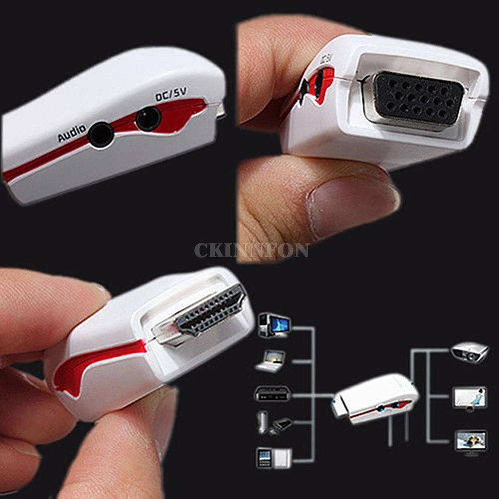 100 шт./лот 1080P HDMI-совместимый адаптер видеоконвертера папа-VGA Мама + USB-кабель питания (Цвет: Белый)
100 шт./лот 1080P HDMI-совместимый адаптер видеоконвертера папа-VGA Мама + USB-кабель питания (Цвет: Белый)