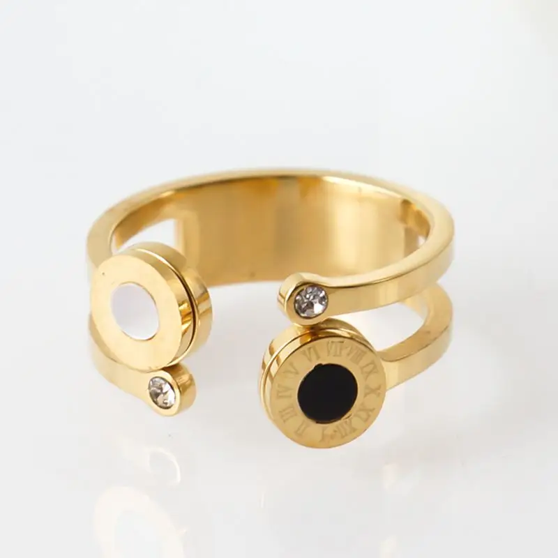 Luxury Brand Hollow Black White Shell Ring Open Gold Color Rings For Men Women Wedding Party Ring Jewelry Gift Vintage
Luxury Brand Hollow Black White Shell Ring Open Gold Color Rings For Men Women Wedding Party Ring Jewelry Gift Vintage