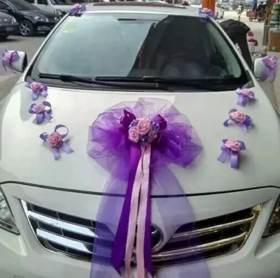 Tulle Bowknot PE Rose Ribbon Wedding Car flower set front of car hood flower set
Tulle Bowknot PE Rose Ribbon Wedding Car flower set front of car hood flower set