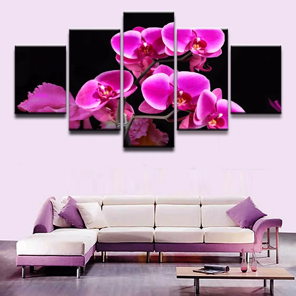 Modern Home Decor For Living Room 5 Pieces Pink Orchid Flower Paintings Modular Prints Posters Framework
Modern Home Decor For Living Room 5 Pieces Pink Orchid Flower Paintings Modular Prints Posters Framework