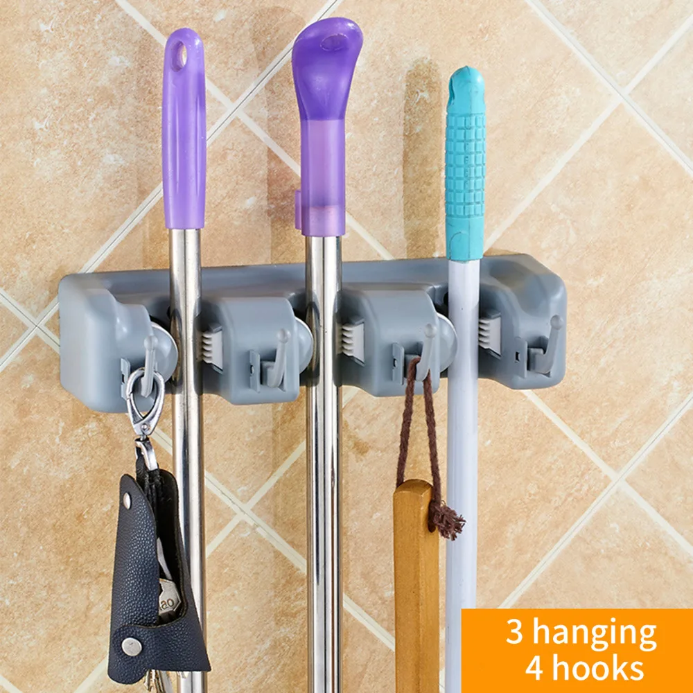 Brush Broom Hanger Storage Rack Wall Mounted Storage Mop Holder Kitchen Organizer with Mounted Accessory Hanging Cleaning Tools
Brush Broom Hanger Storage Rack Wall Mounted Storage Mop Holder Kitchen Organizer with Mounted Accessory Hanging Cleaning Tools