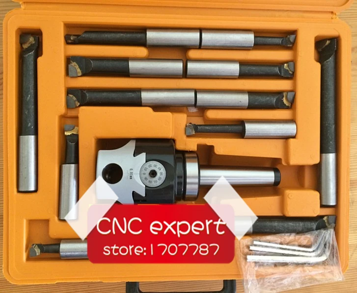 MT2 taper, F1-18 75mm boring head with MT2 shank and 12pcs 18mm boring bars, boring head set, F1 boring head
MT2 taper, F1-18 75mm boring head with MT2 shank and 12pcs 18mm boring bars, boring head set, F1 boring head