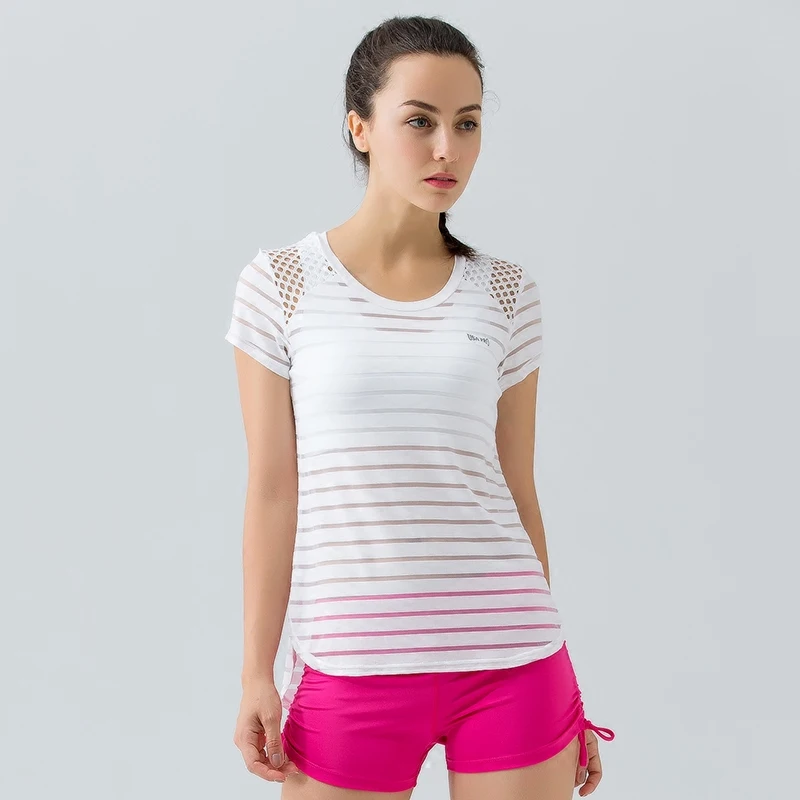 Fitness Clothing Gym Sportswear Women T Shirt Sport Yoga Top Quick-Dry Running Shirt Gym Clothes Sport Shirt Mesh Stripe
Fitness Clothing Gym Sportswear Women T Shirt Sport Yoga Top Quick-Dry Running Shirt Gym Clothes Sport Shirt Mesh Stripe