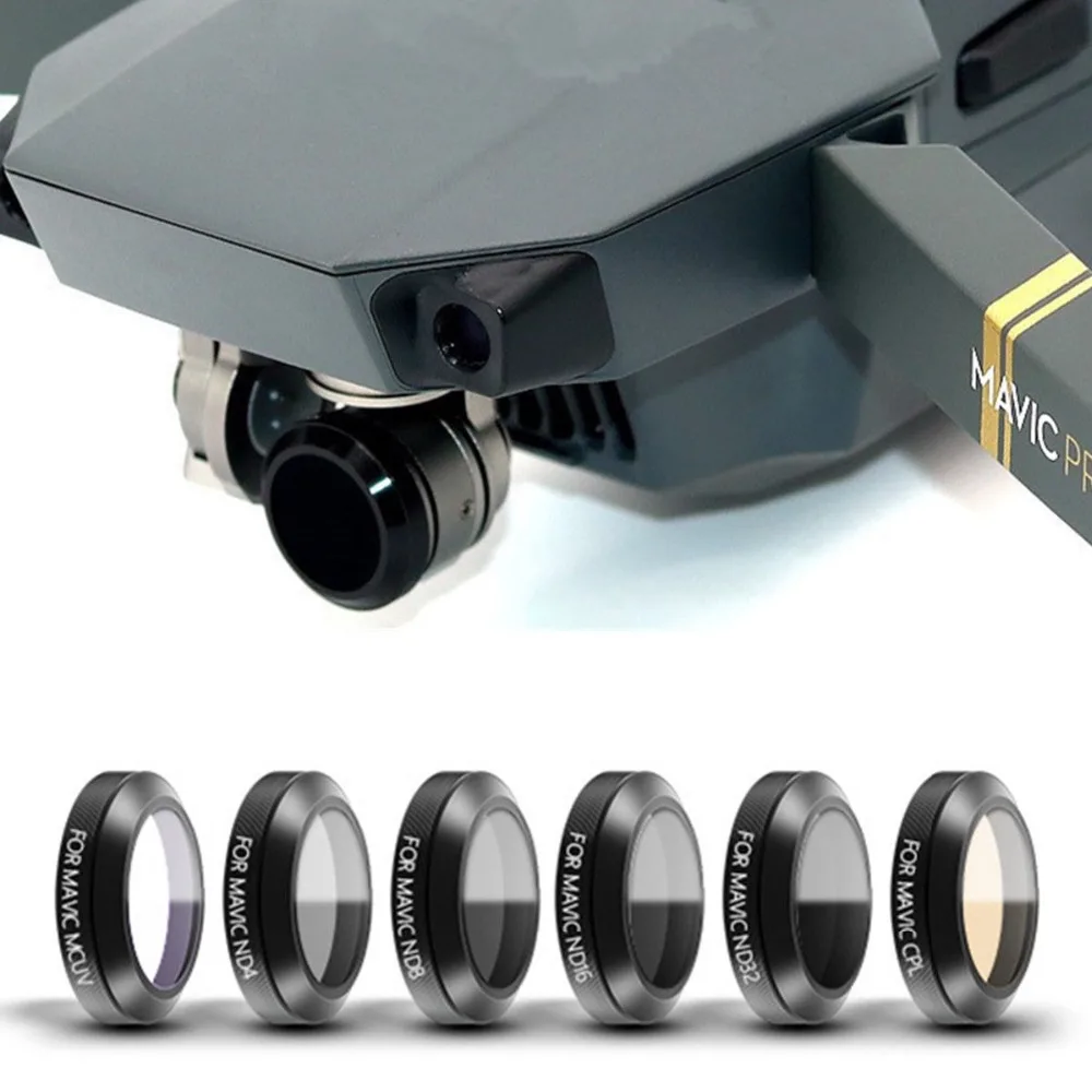 6 шт. оригинальные фильтры для объектива камеры DJI Mavic Pro Drone ND4 ND8 ND16 ND32 CPL UV HD фильтр