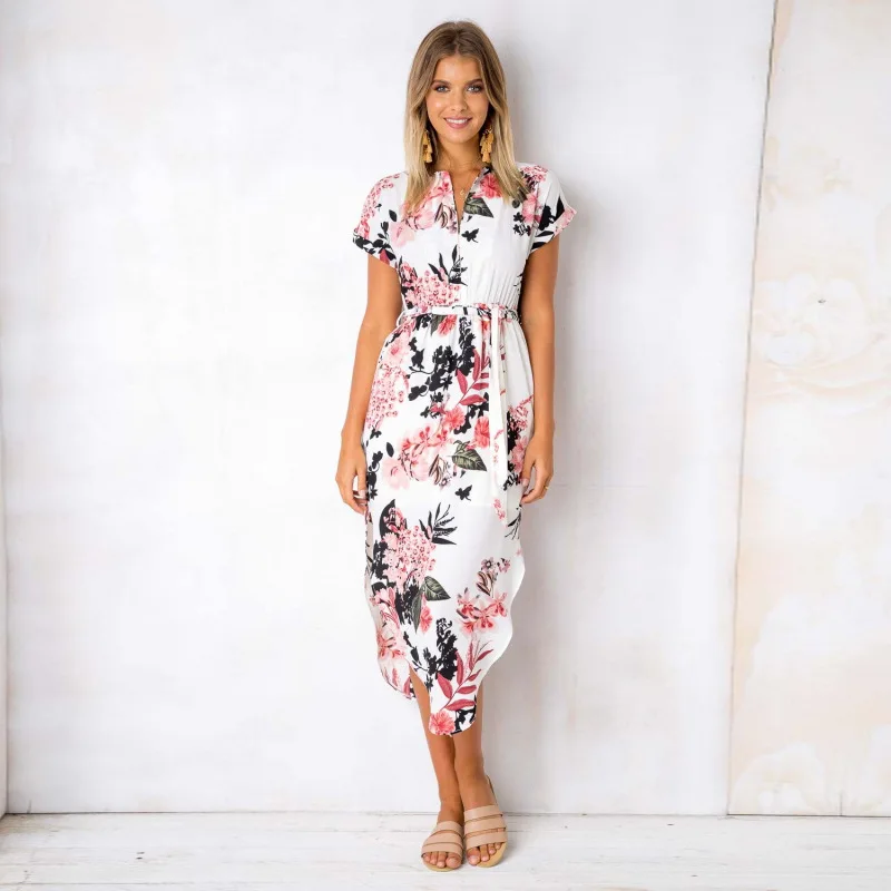 

Summer Long Dress Floral Print Boho Beach Dress Tunic Maxi Dress Women Evening Party Dress Sundress Vestidos de festa XXXL