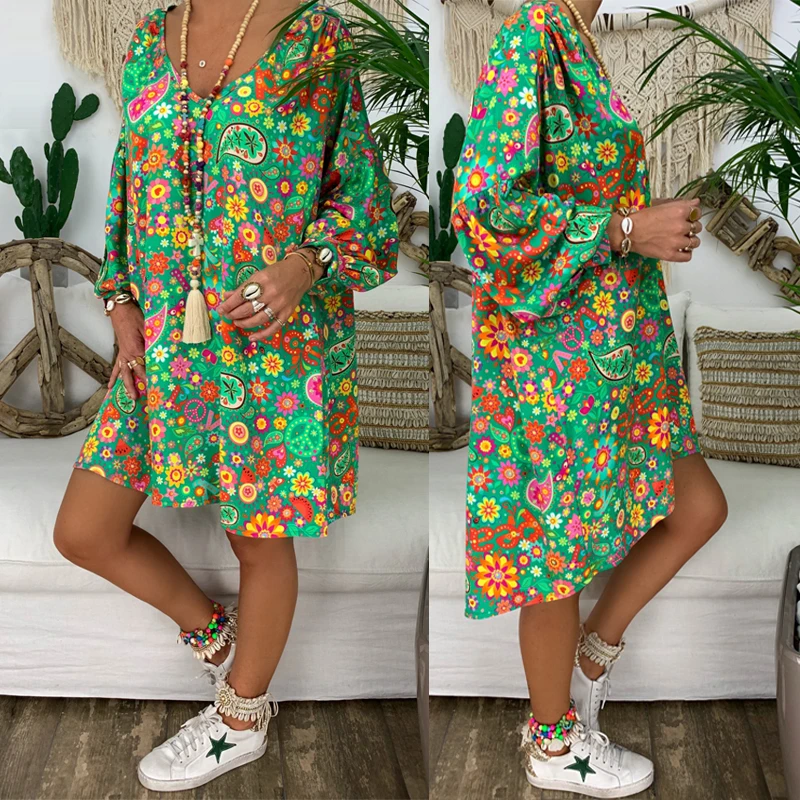 Large size Women's Dresses Fashion print V-neck dress Summer loose Dresses robe femme sukienki vestidos de festa plus size dress
Large size Women's Dresses Fashion print V-neck dress Summer loose Dresses robe femme sukienki vestidos de festa plus size dress