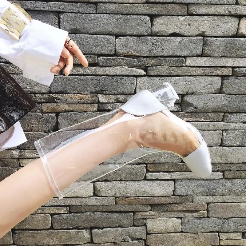 Deification Fashion square heel Boots womens shoes PVC Design Clear Heel Girl Shoes Mixed Colors Med Heel botas mujer plus size
Deification Fashion square heel Boots womens shoes PVC Design Clear Heel Girl Shoes Mixed Colors Med Heel botas mujer plus size