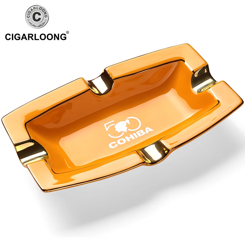 COHIBA Cigar Gadgets Ceramic Cigar Ashtray 4 Cigar Holder Square Ash Slot 2 Colors Yellow Tobacco Cigarette Ashtray Gift Box 093
COHIBA Cigar Gadgets Ceramic Cigar Ashtray 4 Cigar Holder Square Ash Slot 2 Colors Yellow Tobacco Cigarette Ashtray Gift Box 093