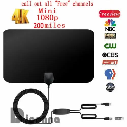 In/Outdoor Thin TV Antenna 200 Miles + Amplifiers Digital TV Ariel HD TV Booster 4K HDTV 1080p Flat Design Signal Receiver
In/Outdoor Thin TV Antenna 200 Miles + Amplifiers Digital TV Ariel HD TV Booster 4K HDTV 1080p Flat Design Signal Receiver