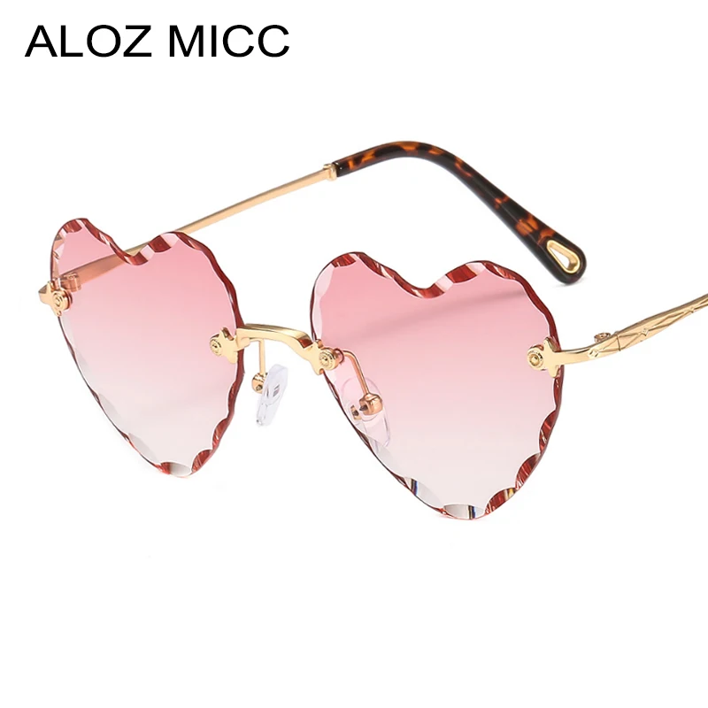ALOZ MICC Sexy Love Heart Sunglasses Women Brand Designer Rimless Metal Sun Glasses Female Pink Grey Gradient Oculos UV400 Q235
ALOZ MICC Sexy Love Heart Sunglasses Women Brand Designer Rimless Metal Sun Glasses Female Pink Grey Gradient Oculos UV400 Q235