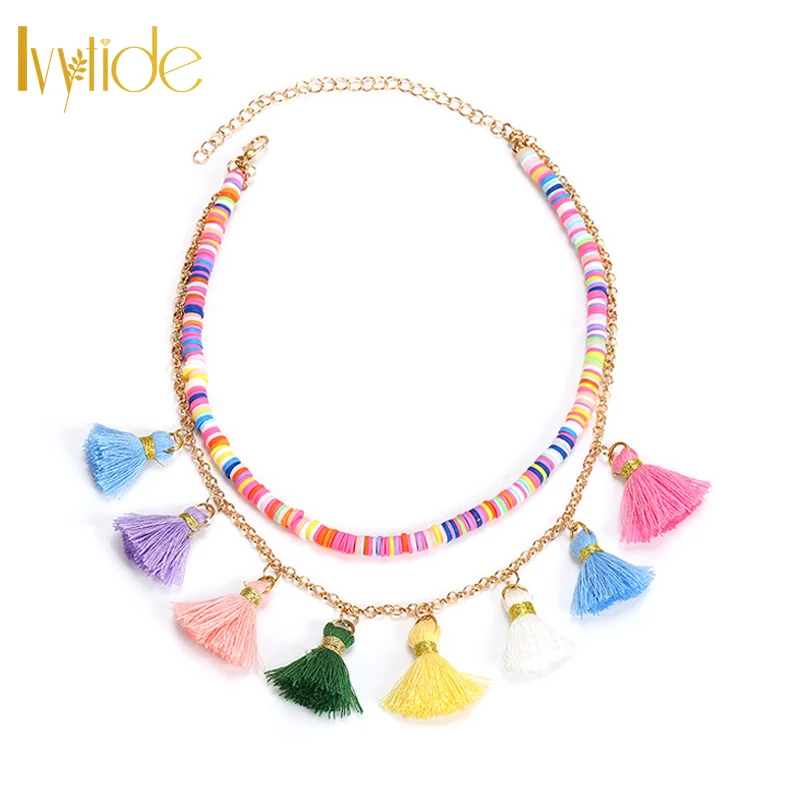 Женское Ожерелье с бахромой и бусинами|bijoux femme|necklace chokersbead necklace |