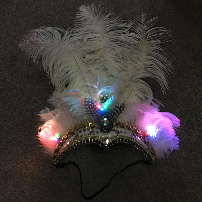 LED Glow Light Blinking Feativel Hairband Female Feather Headband Hair Accessories Headdress Party Hair Head Decoration Crown
LED Glow Light Blinking Feativel Hairband Female Feather Headband Hair Accessories Headdress Party Hair Head Decoration Crown