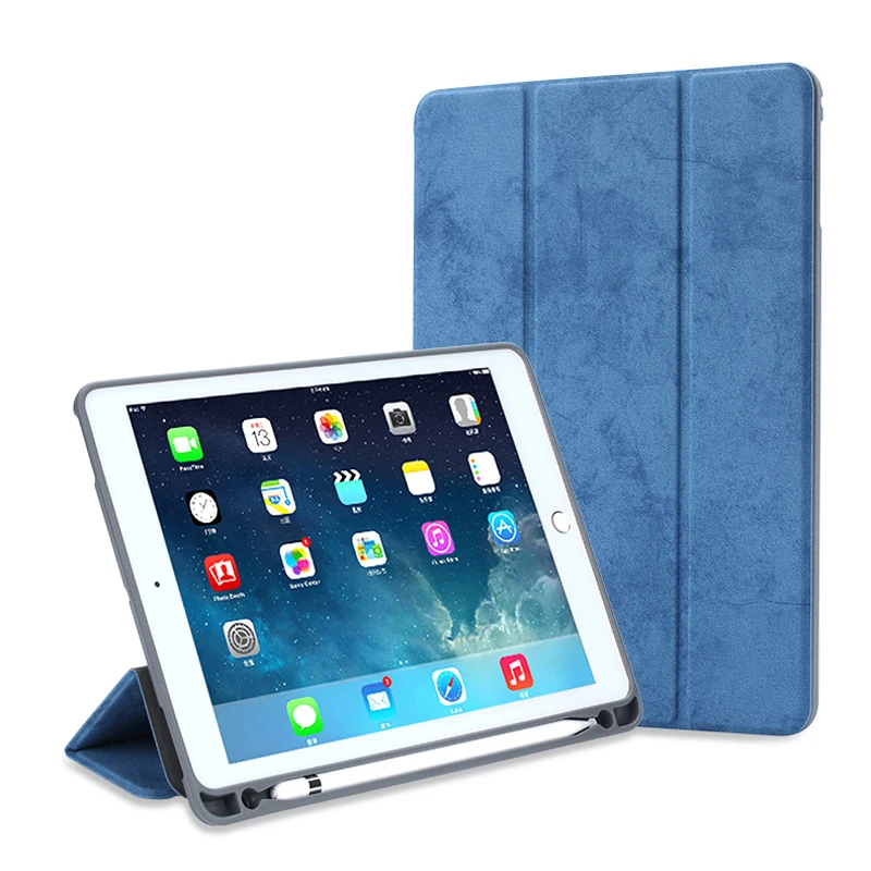 Для iPad mini5 Печать холст кожа флип чехол Универсальный 3 Складная подставка смарт