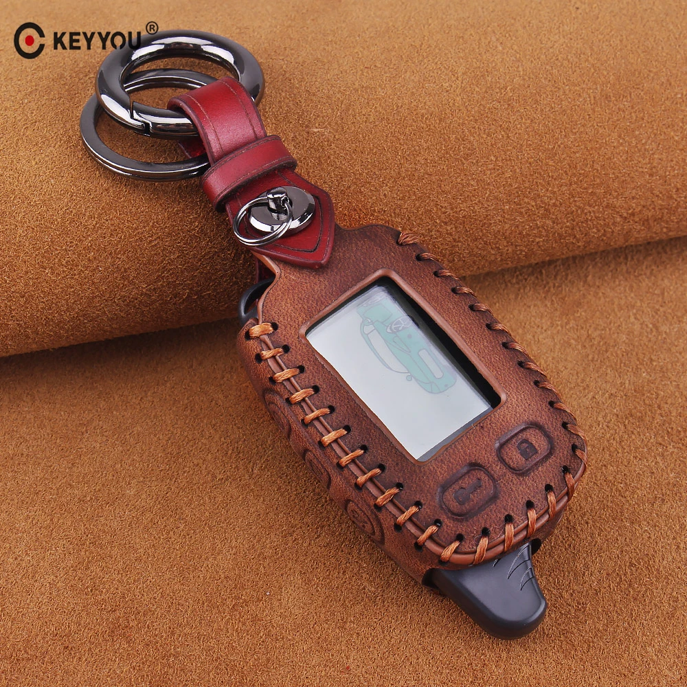 Брелок для ключей KEYYOU из натуральной кожи чехол TOMAHAWK TW 9010 9030 9020 двухсторонний ЖК