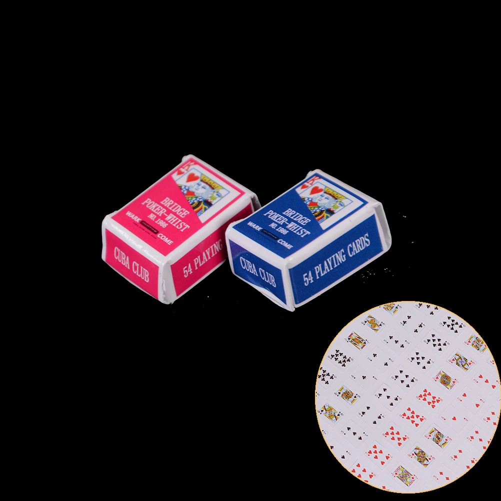 1 Набор коробка масштаб 1/12 миниатюрная покерная карточка для кукольного домика