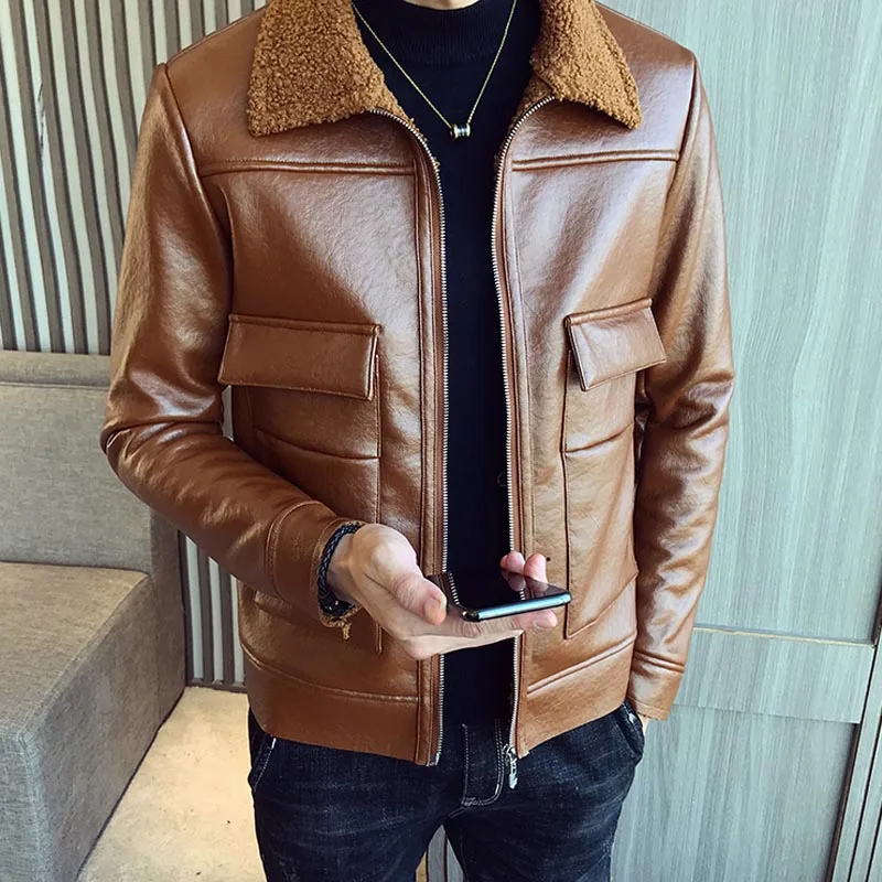 Motorcycle Casual Leather Jacket Men 2018 Long Sleeve Black Zippe Coat Plus Size Windbreaker Slim Solid Color PU Jacket Men
Motorcycle Casual Leather Jacket Men 2018 Long Sleeve Black Zippe Coat Plus Size Windbreaker Slim Solid Color PU Jacket Men