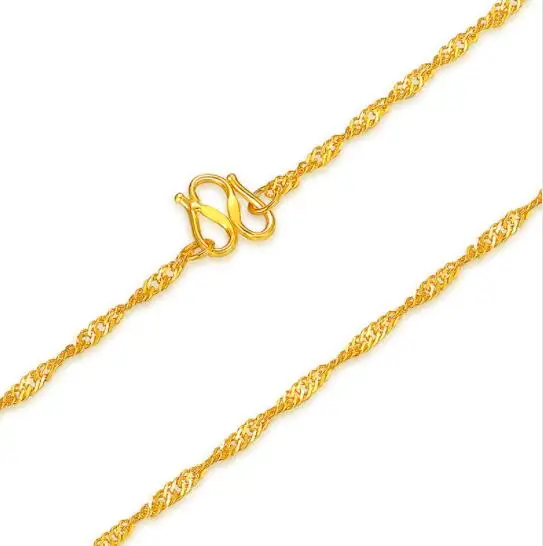 Hot Sale Pure 24K Yellow Gold Water-wave Chain Necklace/ 999 Gold fashion designer Necklace 2.3g
Hot Sale Pure 24K Yellow Gold Water-wave Chain Necklace/ 999 Gold fashion designer Necklace 2.3g
