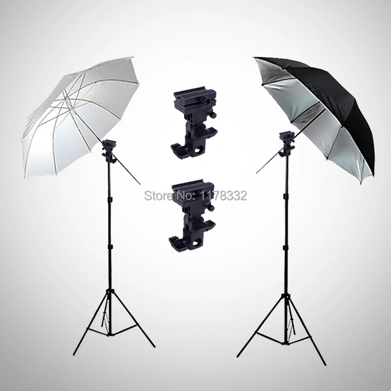 4 in11set Flash Mount Bracket / Light Stand Flash Bracket B Mount 33"Umbrella Black Reflective Umbrella+ white studio Umbrella
4 in11set Flash Mount Bracket / Light Stand Flash Bracket B Mount 33"Umbrella Black Reflective Umbrella+ white studio Umbrella