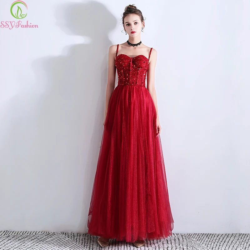 SSYFashion New Luxury Banquet Burgundy Evening Dress Special Occasion Dress Sequins Beading Party Formal Gowns Vestido De Noche
SSYFashion New Luxury Banquet Burgundy Evening Dress Special Occasion Dress Sequins Beading Party Formal Gowns Vestido De Noche