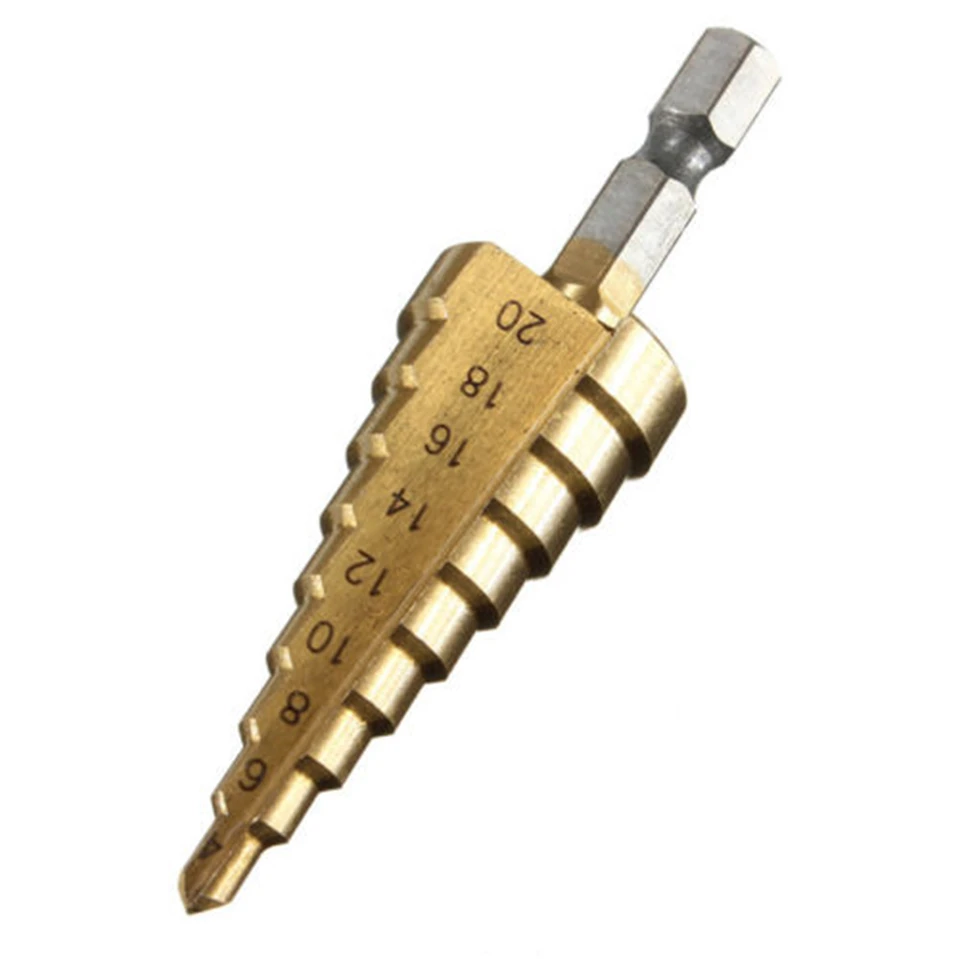 3pcs Hss Steel Titanium Step Drill Bits 3-12mm 4-12mm 4-20mm Step Cone Cutting Tools Steel Woodworking Wood Metal Drilling Set
3pcs Hss Steel Titanium Step Drill Bits 3-12mm 4-12mm 4-20mm Step Cone Cutting Tools Steel Woodworking Wood Metal Drilling Set
