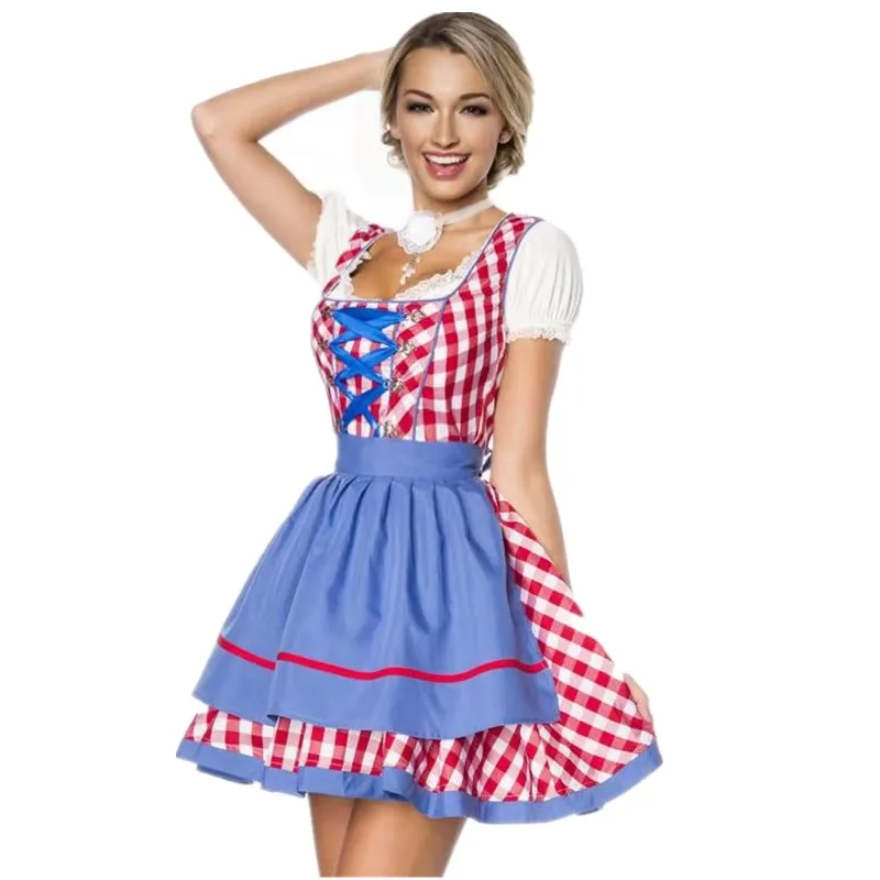 Germany Tradition Oktoberfest Beer Girl Costume Halloween Bavarian Party Maid Wench Dirndl Dress with Apron
Germany Tradition Oktoberfest Beer Girl Costume Halloween Bavarian Party Maid Wench Dirndl Dress with Apron