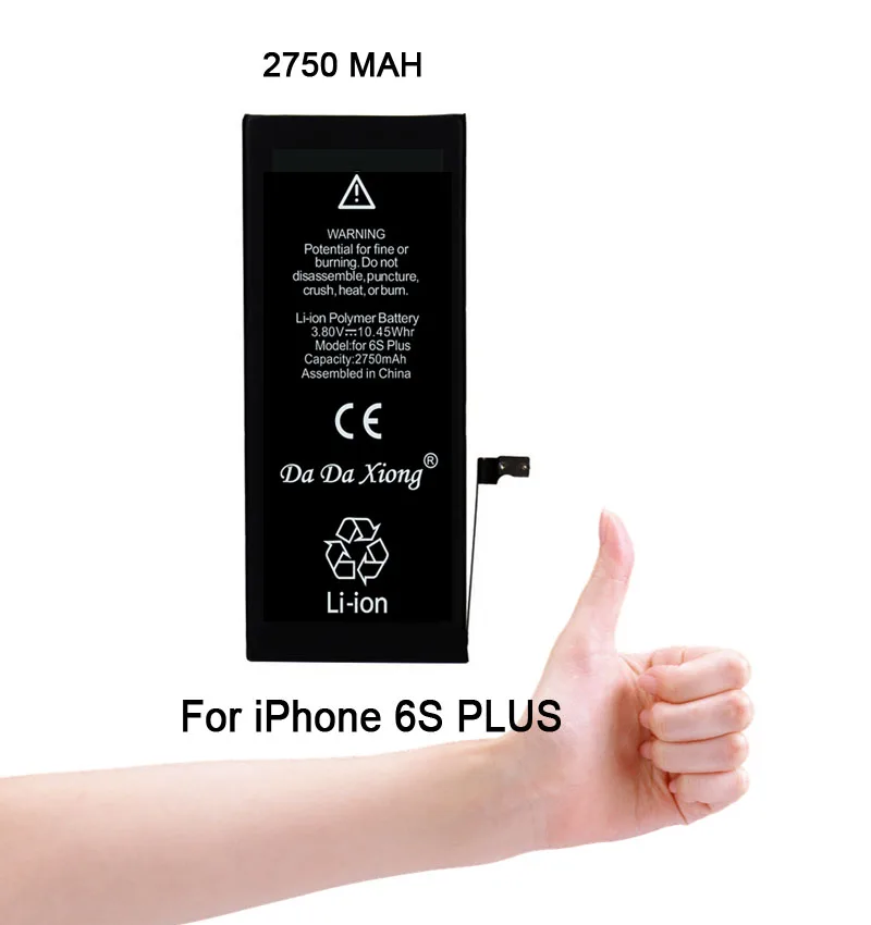 100pcs Original DaDaXiong Battery For iPhone 6S PLUS 2750mAh Real Capacity Replacement Bateria
100pcs Original DaDaXiong Battery For iPhone 6S PLUS 2750mAh Real Capacity Replacement Bateria