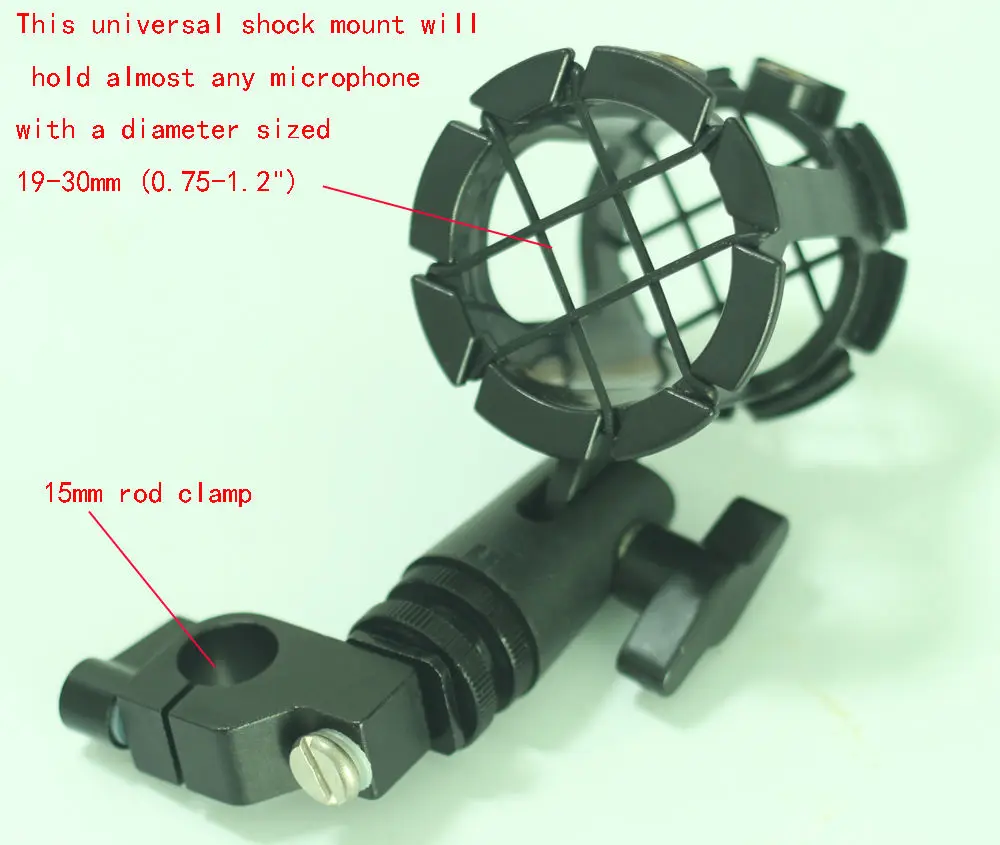 Microphone Bracket Shock Mount with 15mm Rail Clamp fr Mic clip camera Dslr Rig tripod camera
Microphone Bracket Shock Mount with 15mm Rail Clamp fr Mic clip camera Dslr Rig tripod camera
