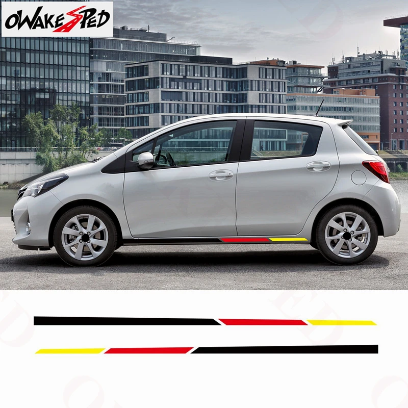 Racing Flag Color Stripes Car Door Side Skirt Stickers For Toyota Vitz Yaris 2007-2016 Sport Styling Auto Body Vinyl Decals
Racing Flag Color Stripes Car Door Side Skirt Stickers For Toyota Vitz Yaris 2007-2016 Sport Styling Auto Body Vinyl Decals