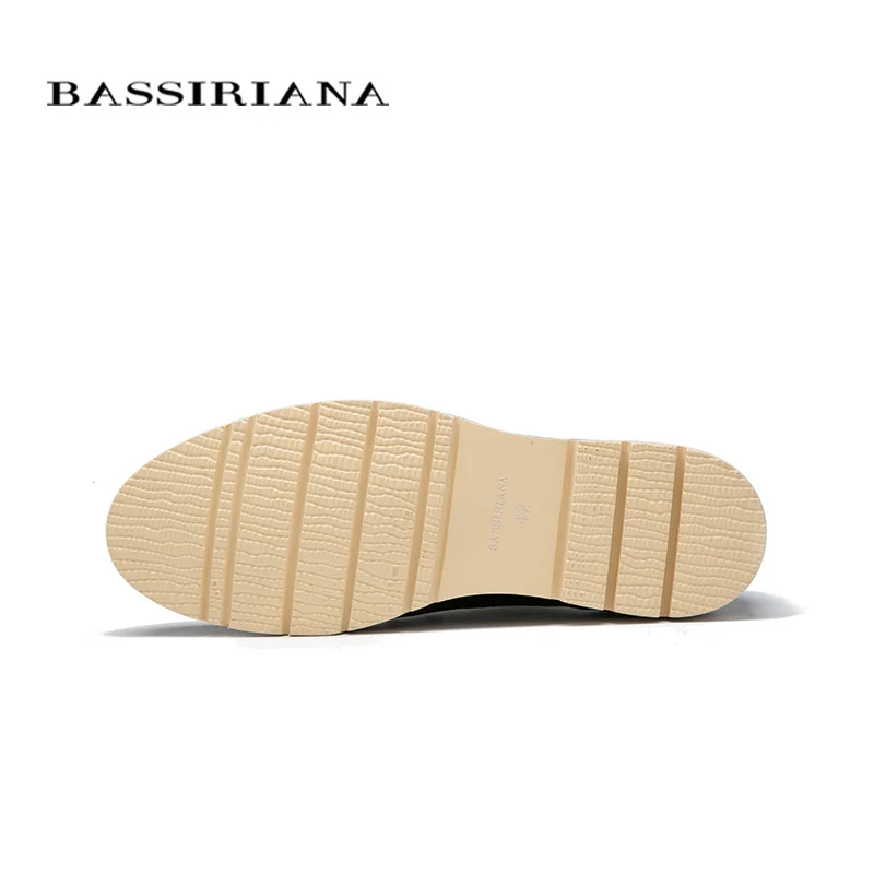 Обувь BASSIRIANA Мужская из натуральной кожи на шнурках с закругленным носком
