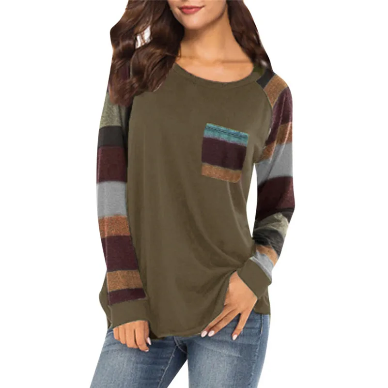 Women Stripe Sleeve Patchwork Casual Top Loose Long Sleeve Top Blouse Femme Blusas Mujer De Moda Chemisier #D4
Women Stripe Sleeve Patchwork Casual Top Loose Long Sleeve Top Blouse Femme Blusas Mujer De Moda Chemisier #D4