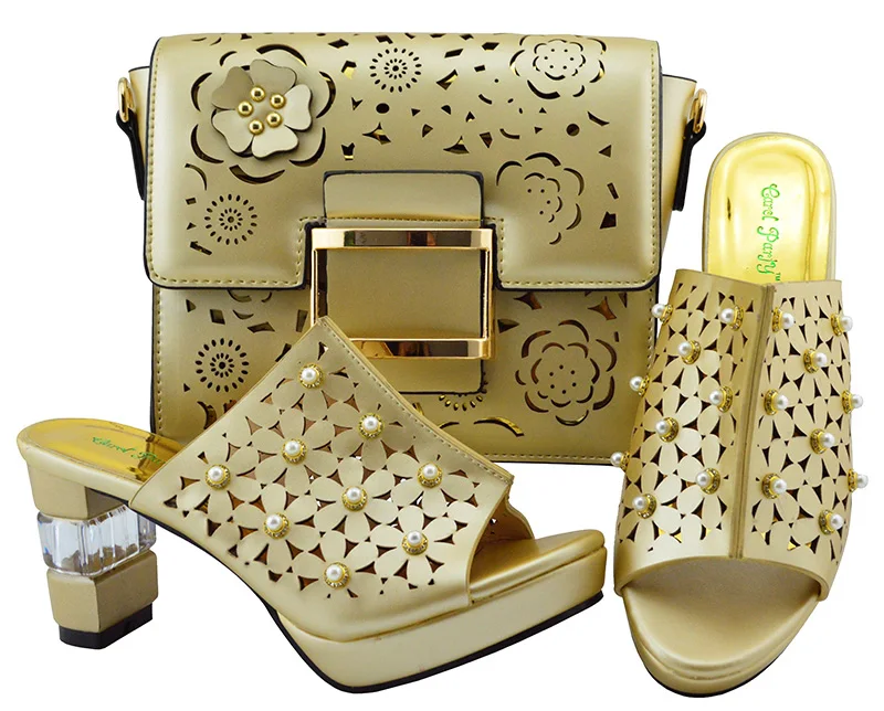 Ladies Italian Leather Shoes and Bag Set Gold Italian Shoes with Matching Bags High Quality African Shoe and Bag Set for YM007
Ladies Italian Leather Shoes and Bag Set Gold Italian Shoes with Matching Bags High Quality African Shoe and Bag Set for YM007