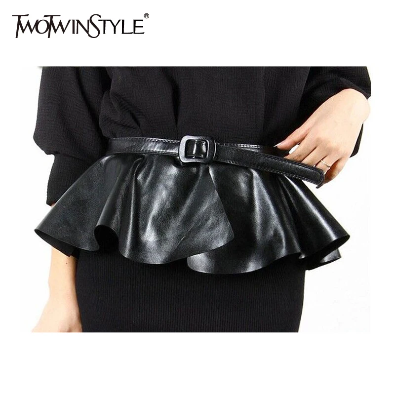 GALCAUR Ruffle Female Belt For Women PU Leather Corset Harness Belts Dresses Costumes Black Color Korean Fashion Accessory
GALCAUR Ruffle Female Belt For Women PU Leather Corset Harness Belts Dresses Costumes Black Color Korean Fashion Accessory