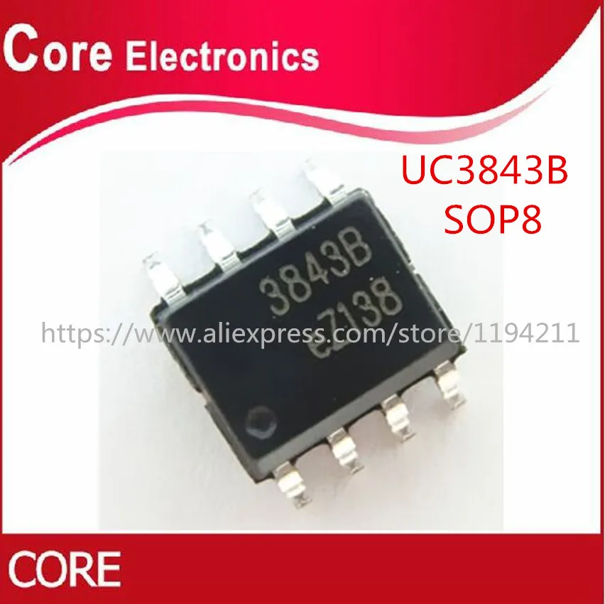 500 шт./лот Новинка UC3843AN UC3843 3843B UC3843A 3843A лапками углублением SOP 8|Интегральные схемы|