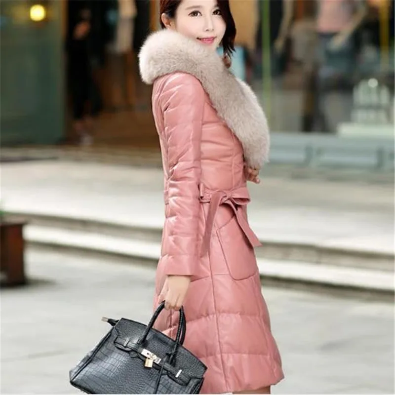 Ladies Leather Jacket 2018 high quality Women'S Pu Leather Coat Faux Fur Collar New Ladies Winter Thicken Long Leather Clothing
Ladies Leather Jacket 2018 high quality Women'S Pu Leather Coat Faux Fur Collar New Ladies Winter Thicken Long Leather Clothing