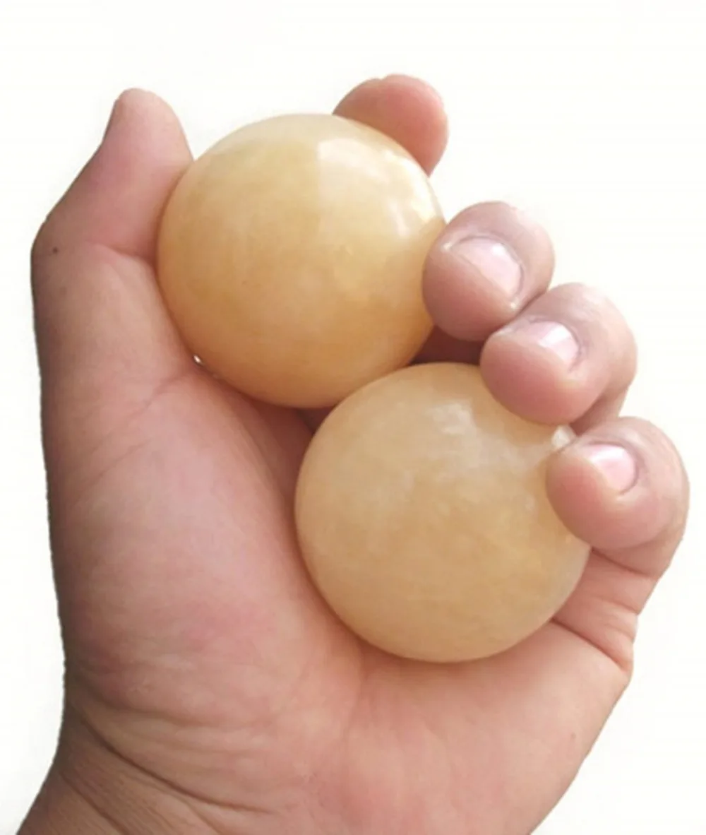 2" Yellow Jade Stone Baoding Balls Chinese Health Exercise Stress Hand Balls W2353
2" Yellow Jade Stone Baoding Balls Chinese Health Exercise Stress Hand Balls W2353