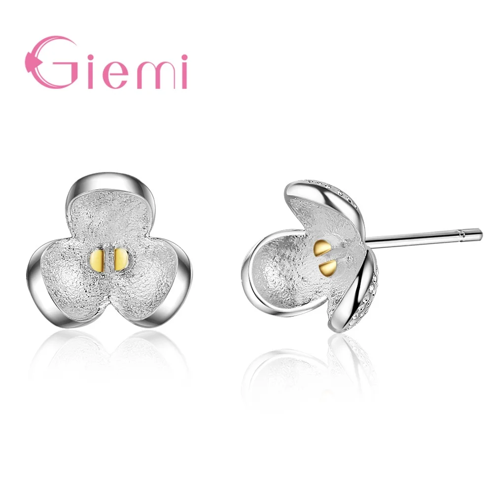 

New Fashion Flower Stud Earing Women Daily Jewelry 925 Sterling Silver Cubic Zircon Earrings For Women Oorbellen Joyas