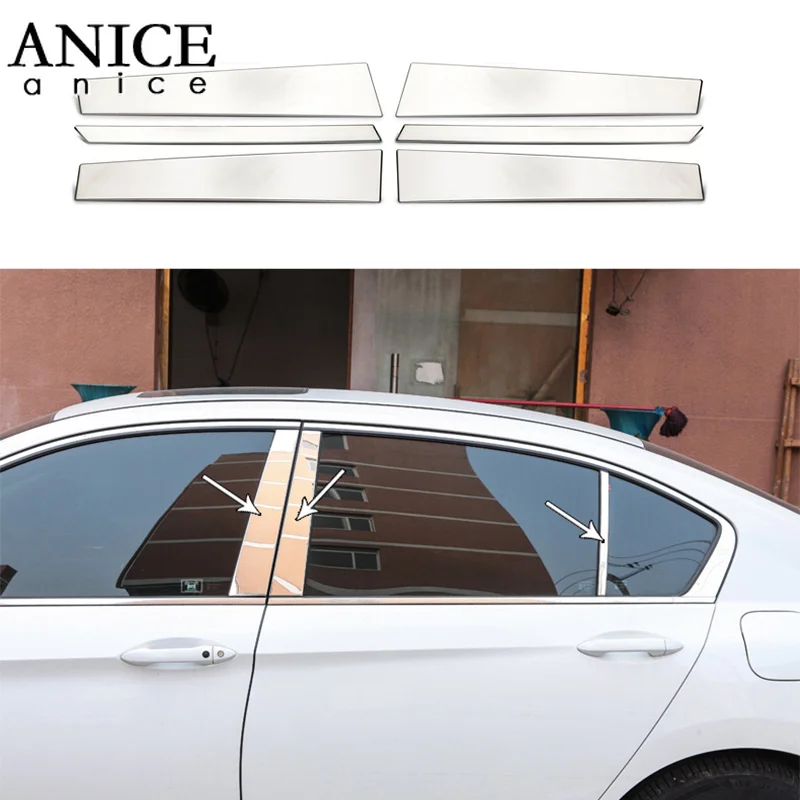 Оконная стойка из нержавеющей стали для Honda Accord Sedan 4 двери 2013 2014 2015 2016