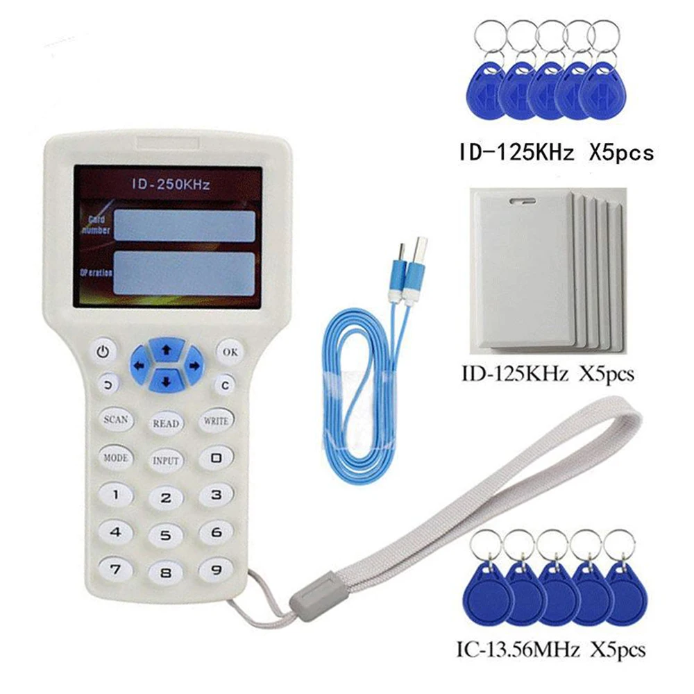 RFID NFC Card Copier Reader Writer Duplicator 10 Frequency Programmer With Key Machine for IC Cards and All 125KHz Cards
RFID NFC Card Copier Reader Writer Duplicator 10 Frequency Programmer With Key Machine for IC Cards and All 125KHz Cards
