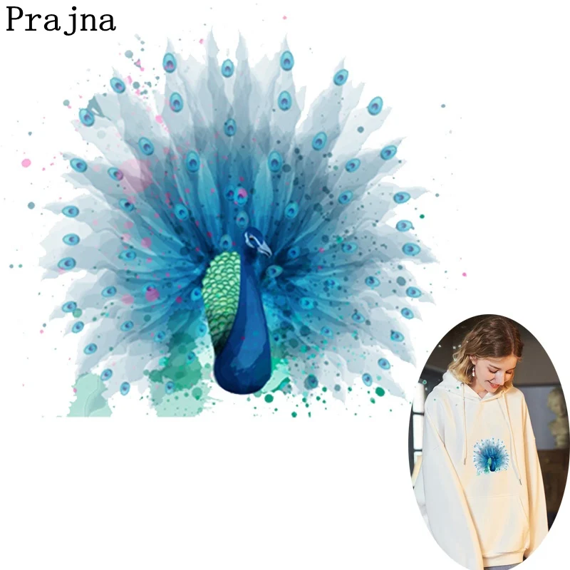 Prajna Переводные термонаклейки с изображением животных синего павлина | Дом и сад