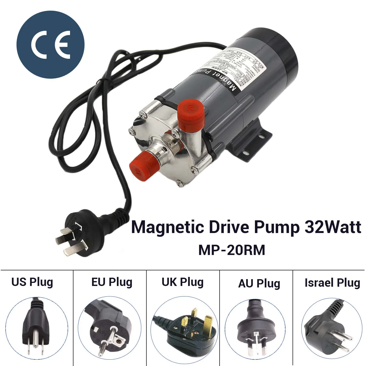 304 Stainless Steel Head Magnetic Pump 32Watt MP-20RM Homebrew Beer and Wine Pump High Temperature Resisting 140C
304 Stainless Steel Head Magnetic Pump 32Watt MP-20RM Homebrew Beer and Wine Pump High Temperature Resisting 140C