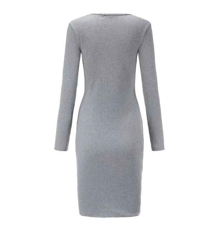 2019 Autumn Winter Women Sexy V- neck Long Sleeve Solid Color Dress Casual Fashion Party Office Work Office Bodycon Dress
2019 Autumn Winter Women Sexy V- neck Long Sleeve Solid Color Dress Casual Fashion Party Office Work Office Bodycon Dress