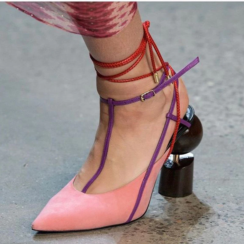 Sexy Strange Assembed Round Heels Pointy toe Pumps Back Strap Slingbacks Pumps Pointed toe Woman Shollow Openning Pump Shoes
Sexy Strange Assembed Round Heels Pointy toe Pumps Back Strap Slingbacks Pumps Pointed toe Woman Shollow Openning Pump Shoes