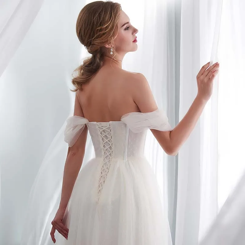 Beach Bridal Dress Vestido De Noiva Sweetheart Off The Shoulder Simple Tulle Wedding Dress Vestido De Novia
Beach Bridal Dress Vestido De Noiva Sweetheart Off The Shoulder Simple Tulle Wedding Dress Vestido De Novia